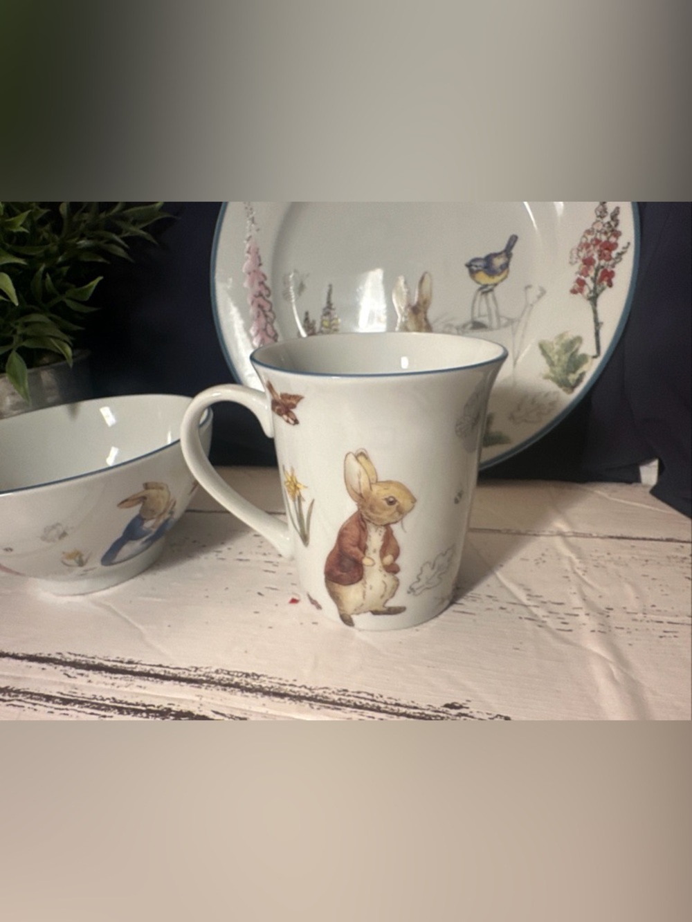 Beatrix Potter Peter Rabbit Dinner set Ceramic Mug, Bowl & Plate - Picture 4 of 6